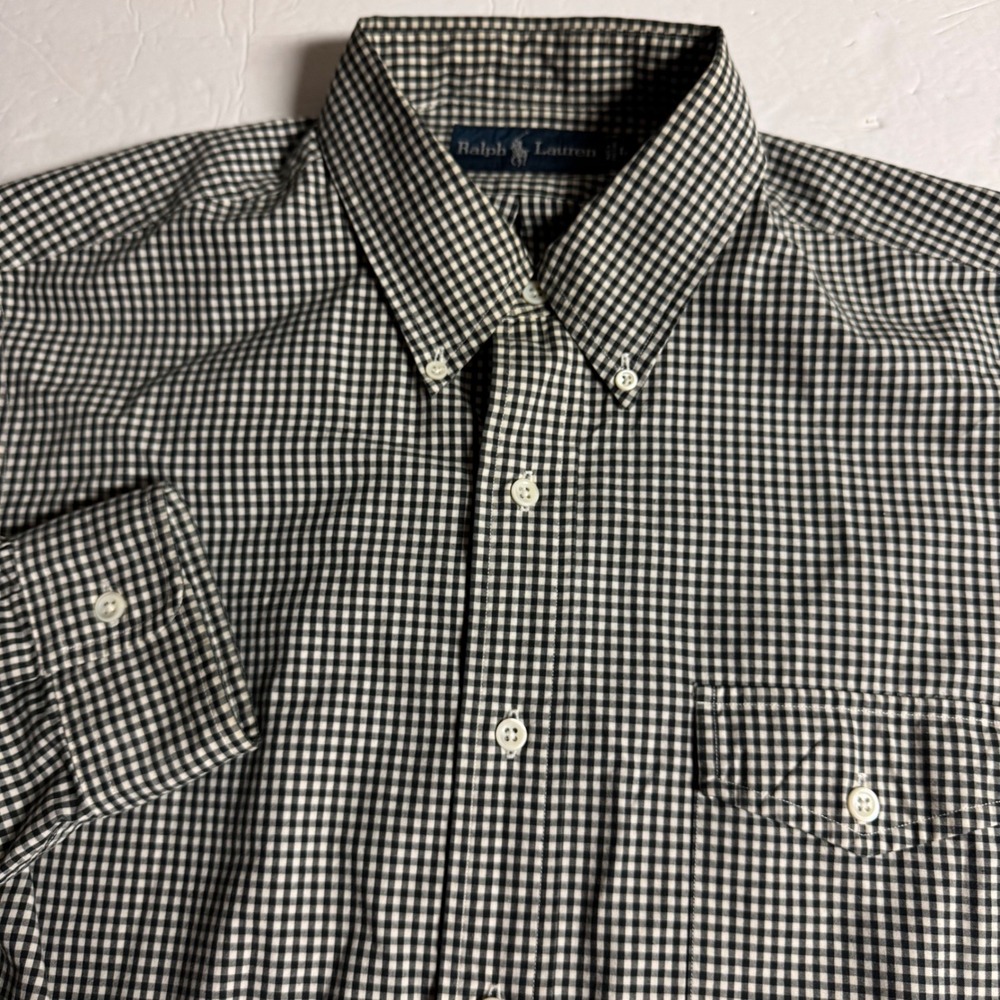 Ralph Lauren Men's Gingham‎ Button Down Shirt Classic Fit Long Sleeve Size L